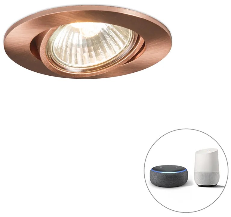LED Foco embutido inteligente cobre inclinável incl. Wifi GU10 - Cisco Moderno