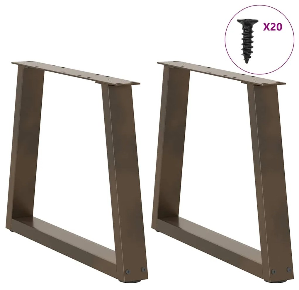 Mesa de jantar pernas 2 pcs forma V 50x(42-43,3) cm aço natural