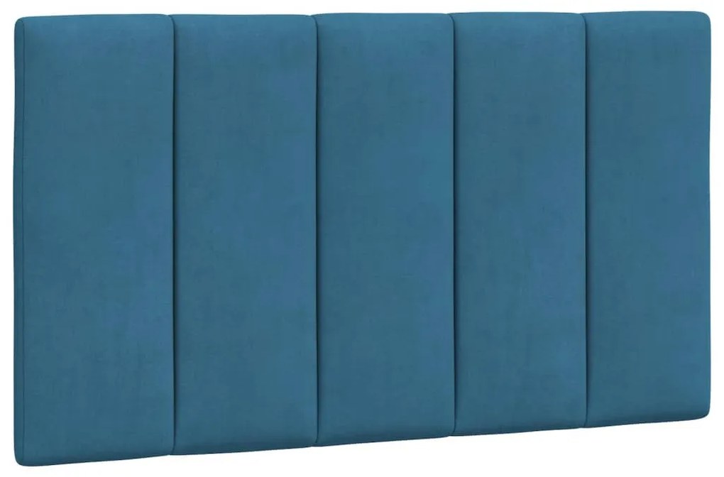 Estrutura de cama c/ cabeceira 90x190 cm veludo azul