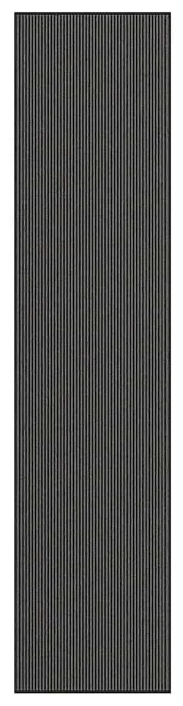 Capacho às riscas preto e cinzento 115x500 cm