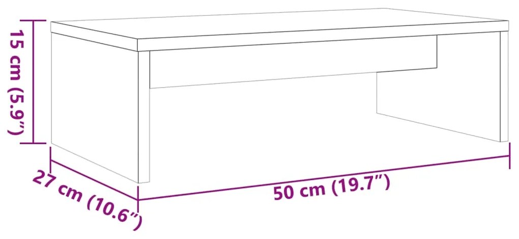 Suporte para monitor 50x27x15 cm pinho maciço castanho mel