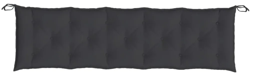 Almofadões banco jardim 2 pcs 180x50x7cm tecido oxford preto