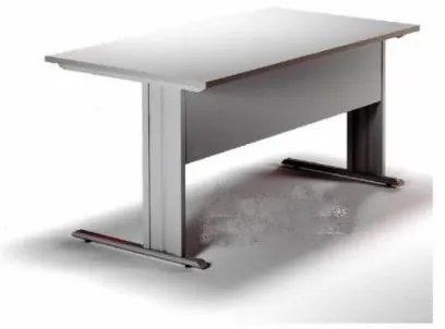 Secretária de Escritório 1600x650 mm Individual com Painel – Única