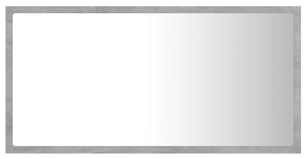 Espelho casa de banho c/ LED 80x8,5x37cm acrílico cinza cimento