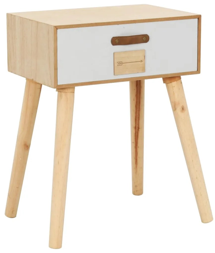 vidaXL Mesa de cabeceira com uma gaveta 44x30x58,5 cm pinho maciço
