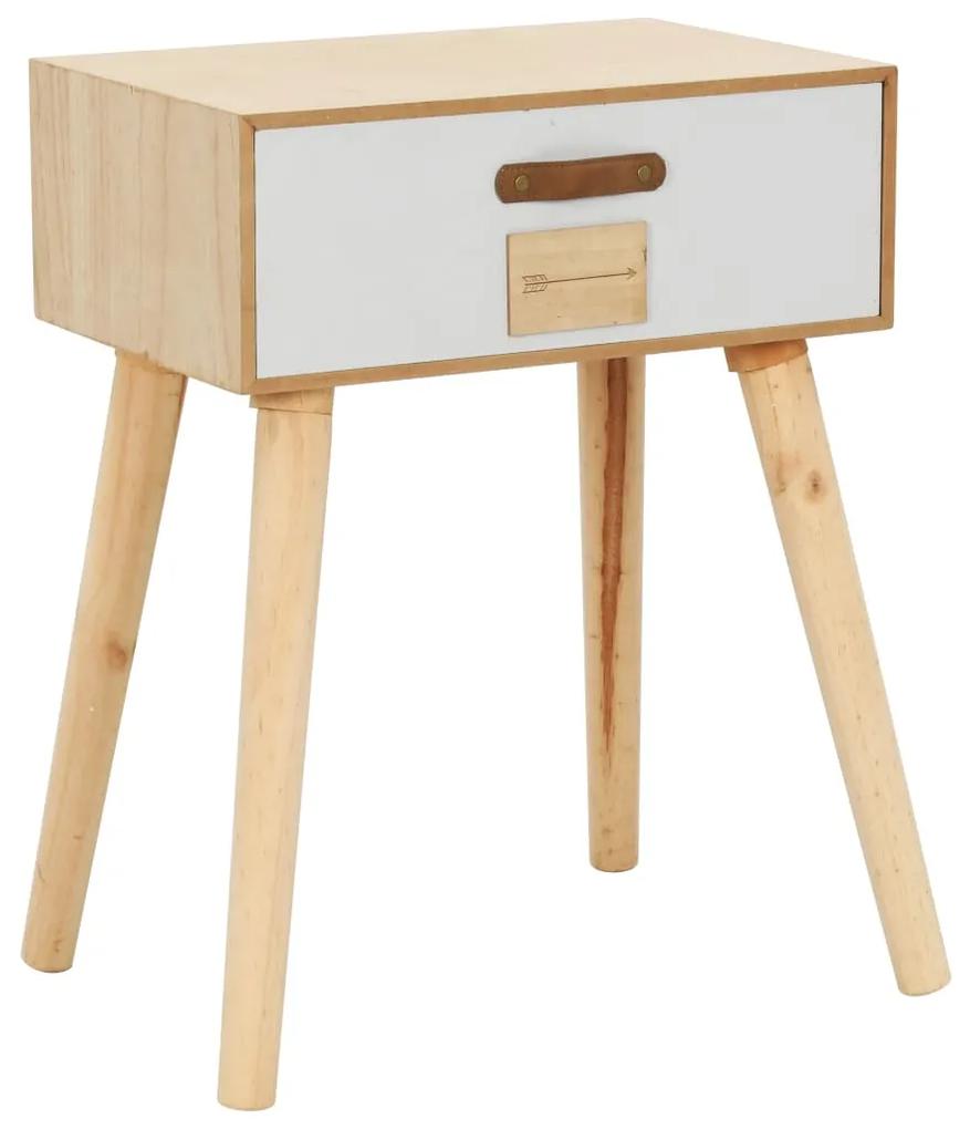 Mesa de cabeceira com uma gaveta 44x30x58,5 cm pinho maciço