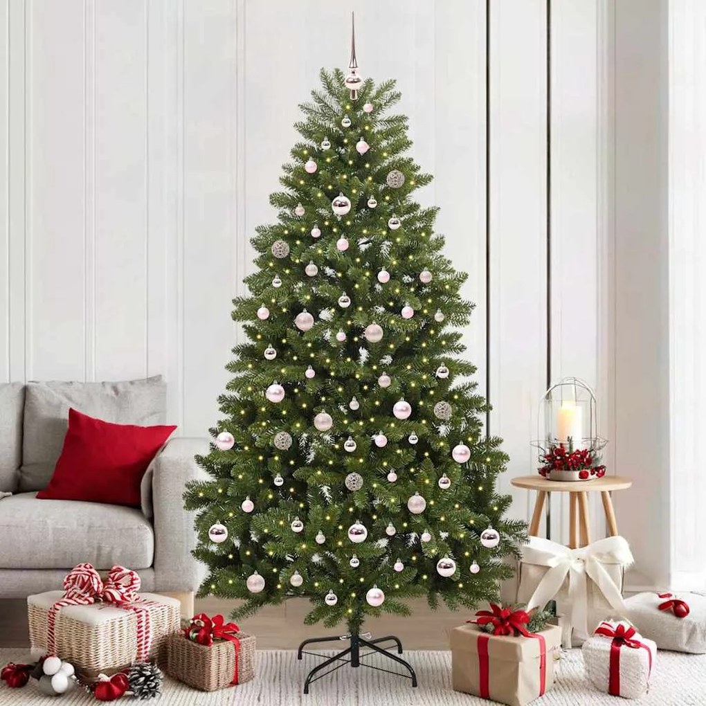 vidaXL Árvore de Natal Artificial Verde 210 cm PVC e Metal