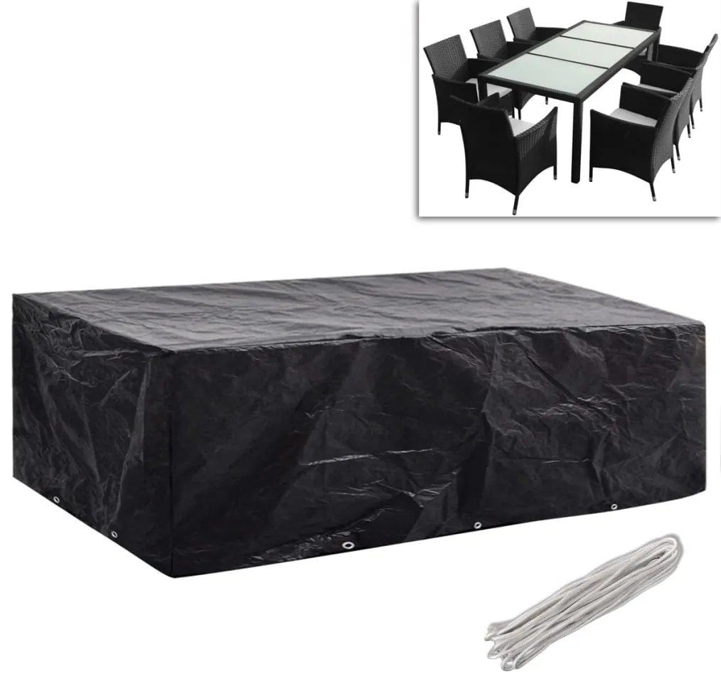 Conjunto capas p/ mobiliário jardim 2 pcs 10 ilhós 300x140 cm