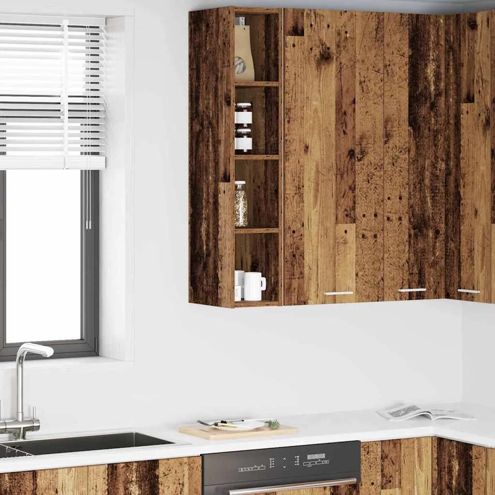 vidaXL Armário suspenso Riga Madeira antiga 20 x 29,5 x 100 cm