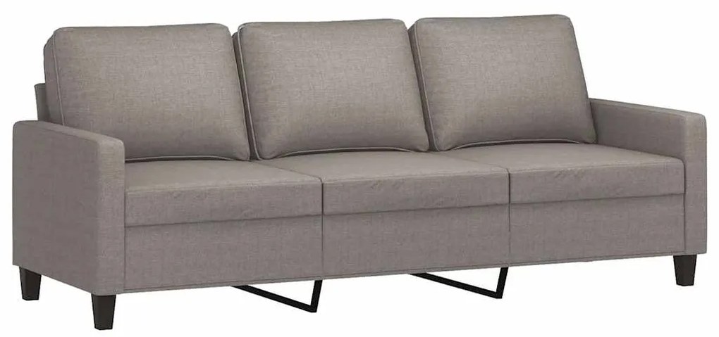 4 pcs conjunto de sofás com almofadões tecido cinza-acastanhado
