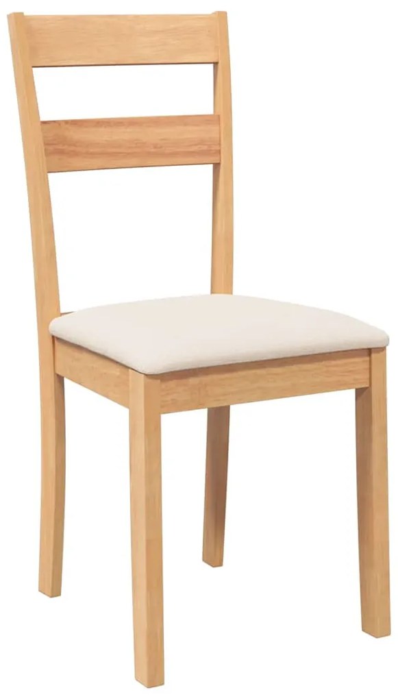 Cadeiras de jantar com almofadões 2 pcs madeira maciça natural