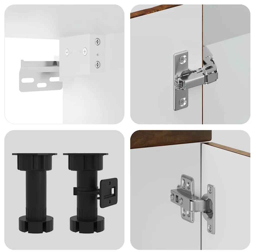 4 peças armário de cozinha conjunto Kalmar carvalho fumado