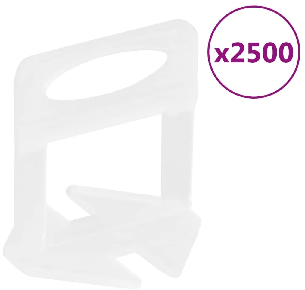 vidaXL Niveladores de ladrilhos 2500 pcs 1,5 mm