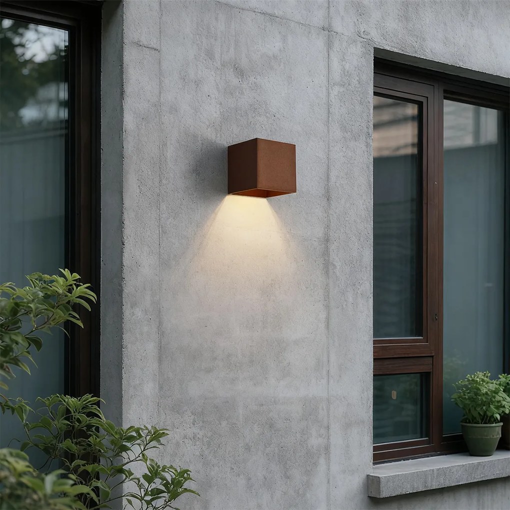 Candeeiro de Parede Exterior Castanho Ferrugem Incl. LED IP65 Solar - Charlene