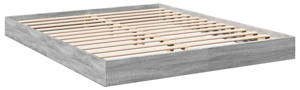 Estrutura de cama 150x200 cm derivados de madeira cinza sonoma