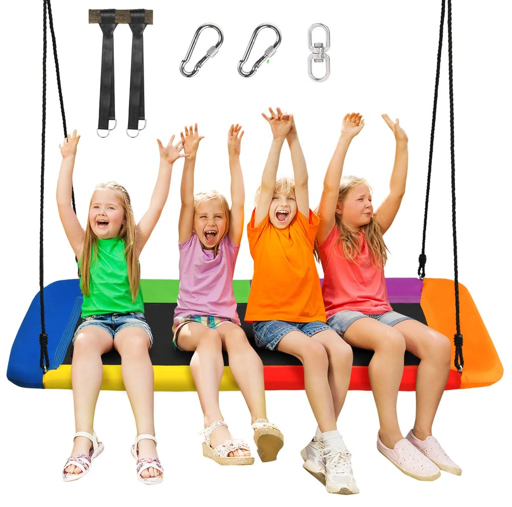 Balanço de árvore balanço de ninho 100-180 cm corda ajustável interno e externo balanço de árvore balanço verde