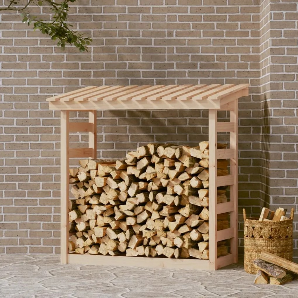 822437 vidaXL Suporte para lenha 108x64,5x110 cm pinho maciço