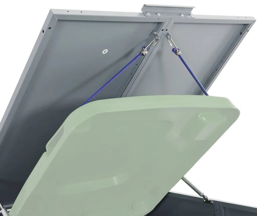 Abrigo para 3 caixotes do lixo 207x79x117 cm aço cinzento