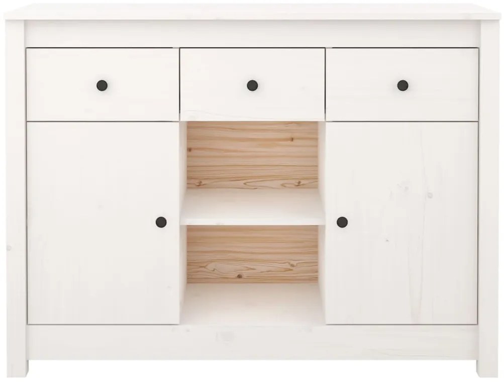 Aparador 100x35x74,5 cm madeira de pinho maciça branco