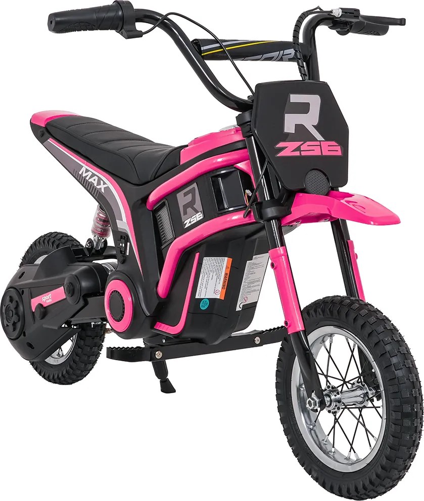 Mota eletrica bateria 350W para Crianças RZ56 MAX Rodas Ar, Couro ecológico Rosa