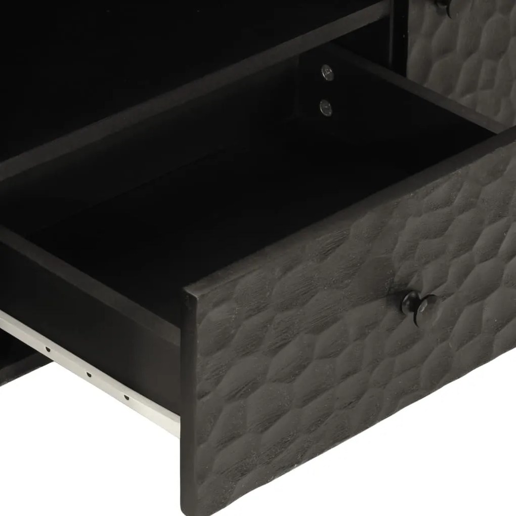 Móvel de TV 105x33x46 cm madeira de mangueira maciça preto