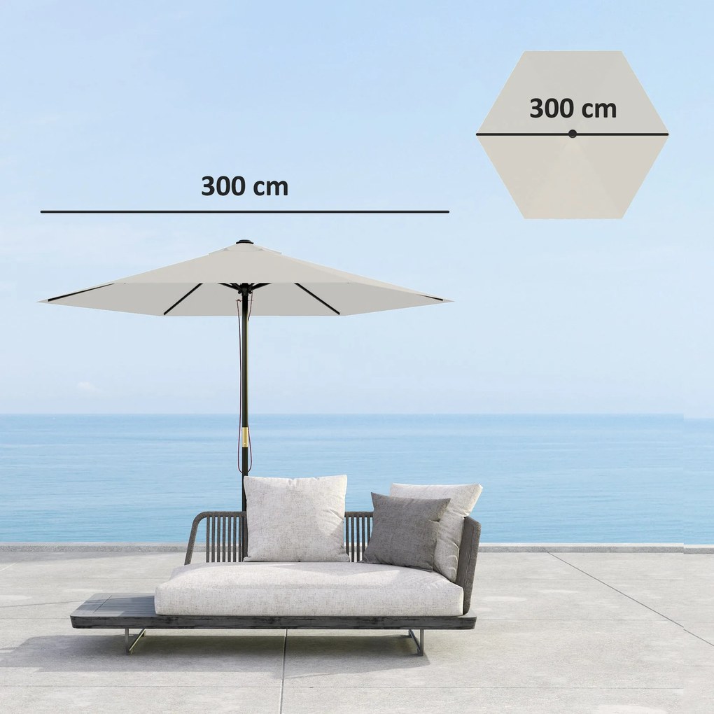 Toldo de Substituição para Guarda-Sol – Ø300 cm – Creme – Proteção UV3