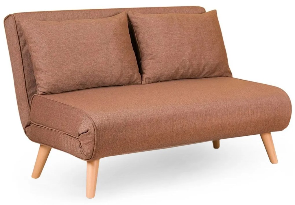 Sofá-Cama 2 Lugares Folde – Castanho – 120 x 79 x 80 cm