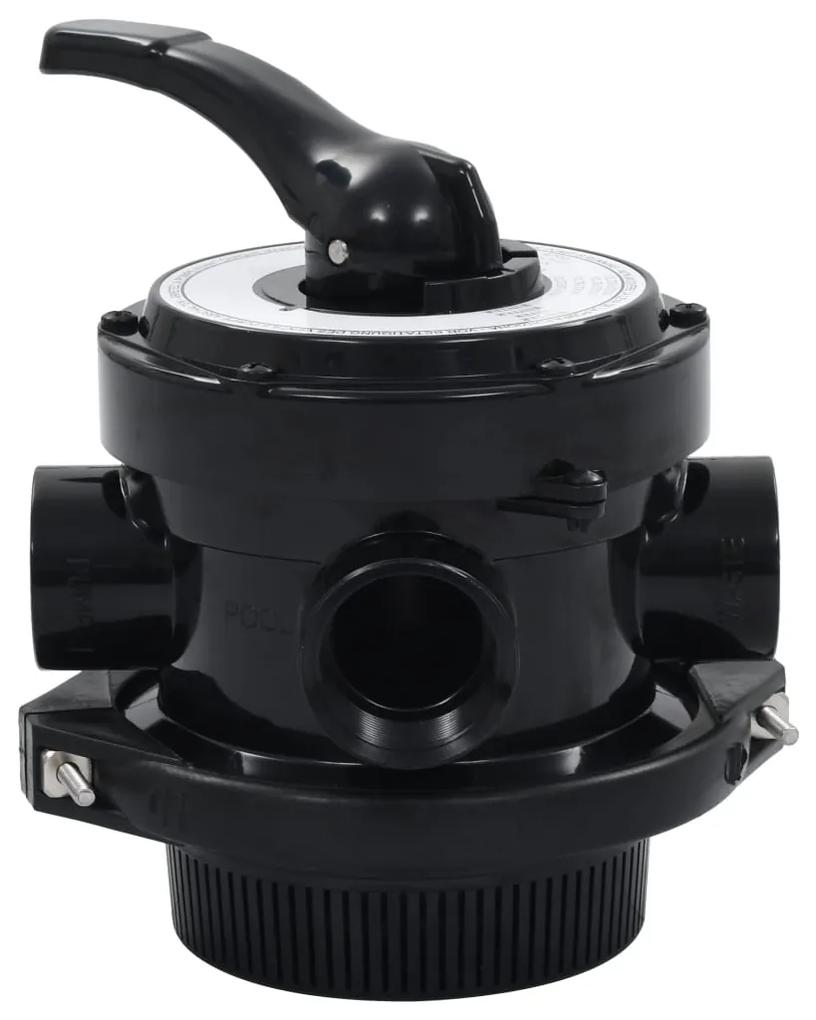 91732 vidaXL Válvula multiportas para filtro de areia ABS 38 mm 4-vias