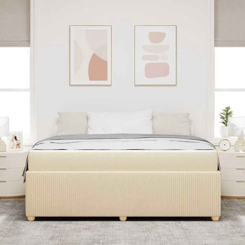 Estrutura da Cama Outros Creme 180 x 200 cm tecido