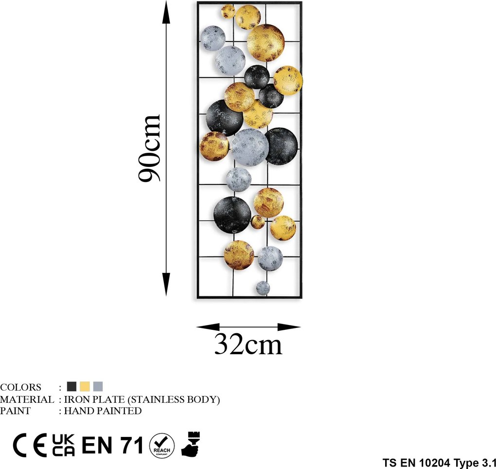 Acessório Decorativo de Parede Camber – Multicolor – 32x90x4 cm