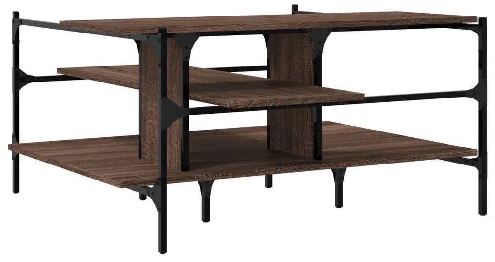 Mesa centro 100x100x48,5 cm derivados madeira carvalho castanho