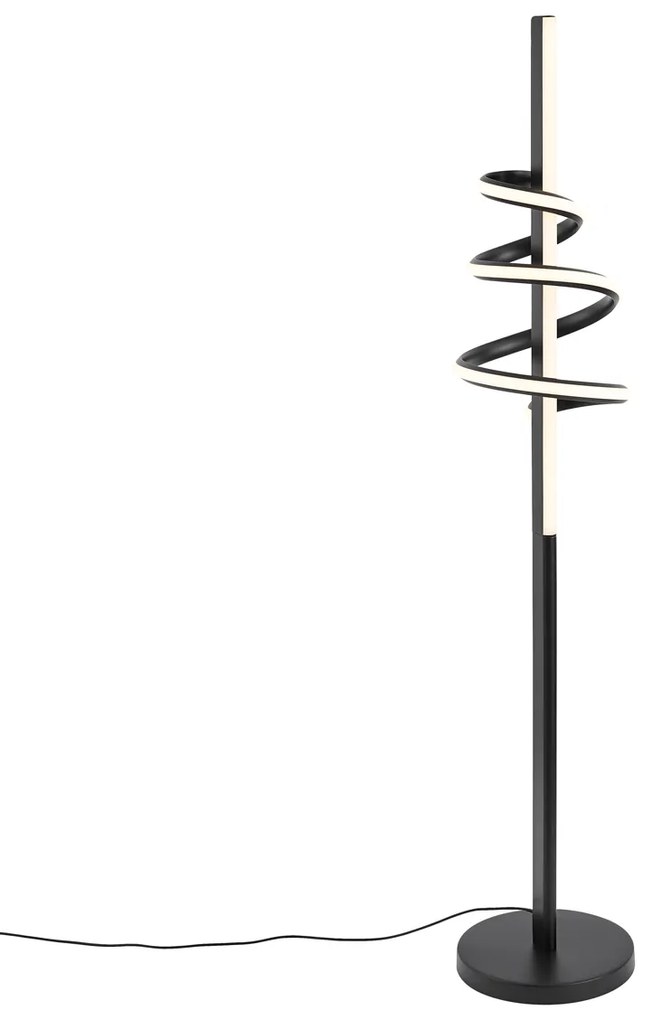 Candeeiro de pé de design preto com LED regulável - Rolla