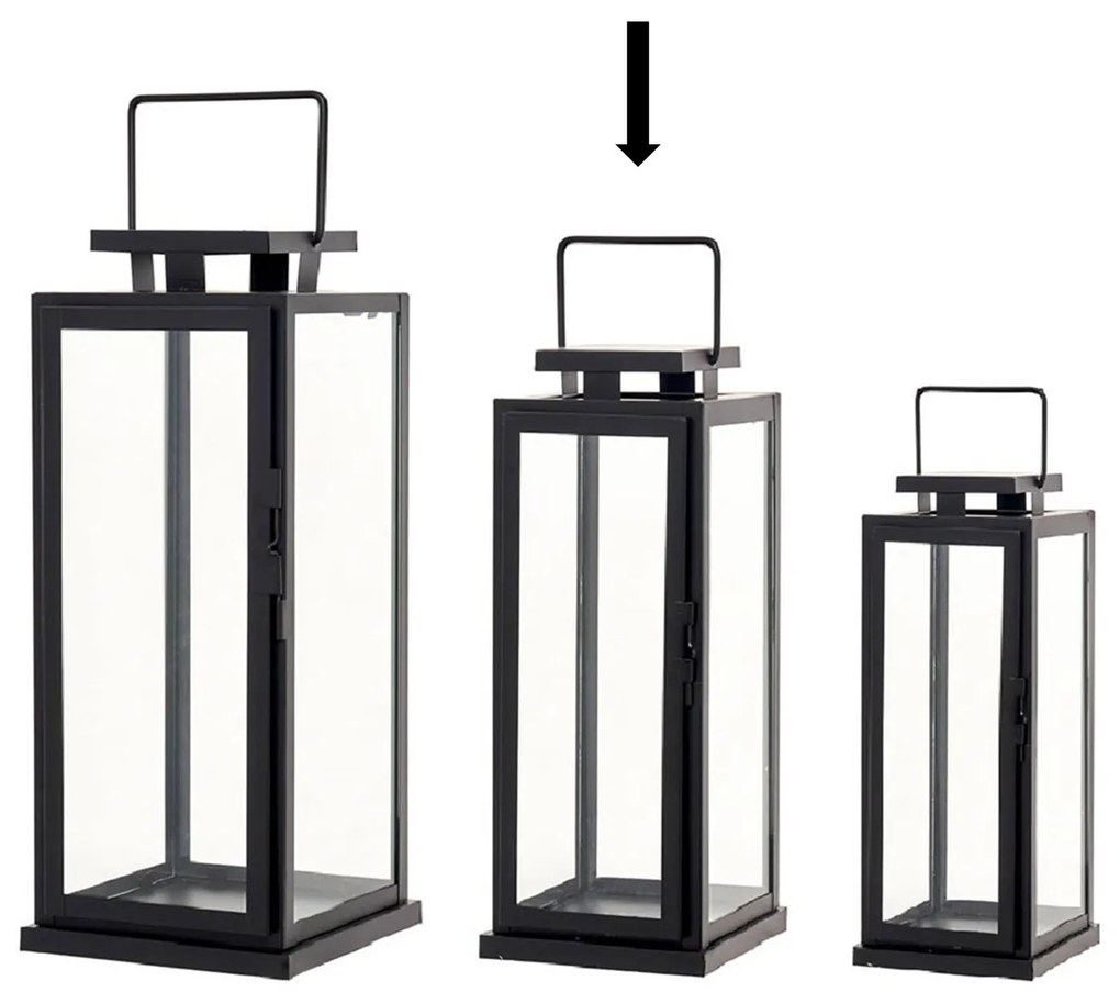 Lanternas | Metal Preto - 14x14x35CM