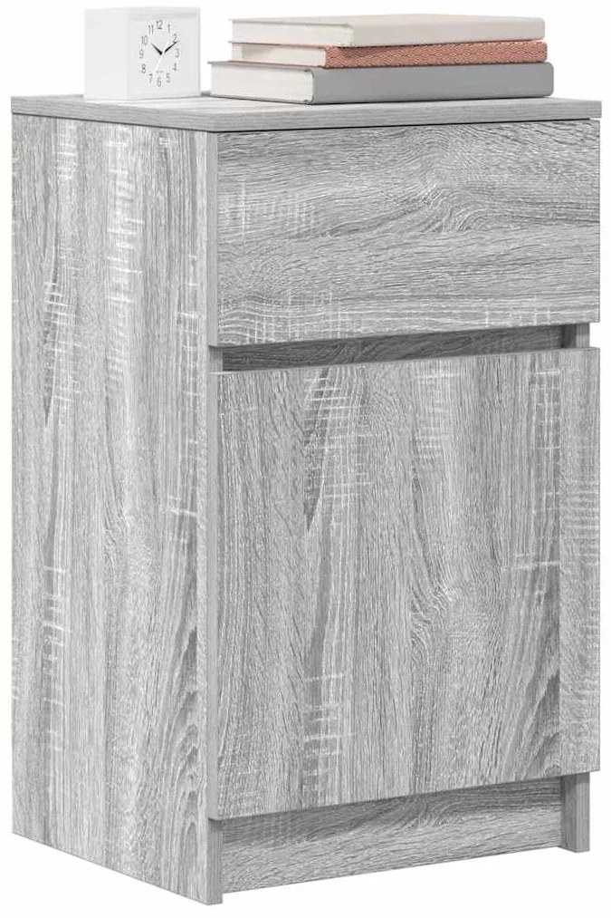 Mesa de cabeceira 39x35x65 cm derivados madeira cinzento sonoma