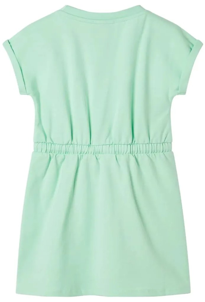 Vestido de criança com cordão verde brilhante 116