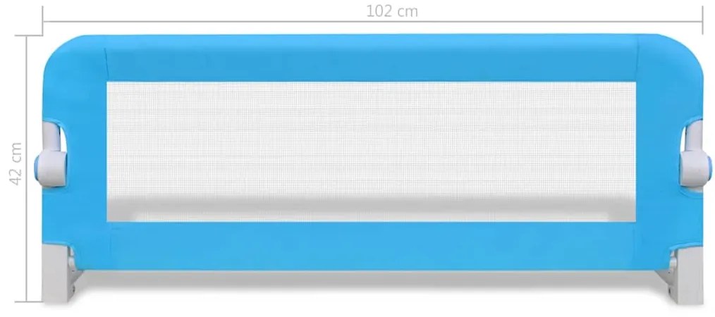 Barra de segurança para cama de criança 2 pcs 102x42 cm azul