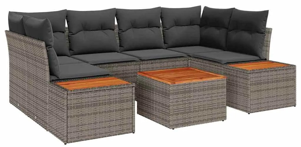 Conjunto de Sofá de Jardim vidaXL de 6 Peças com Almofadas Cinza Polir