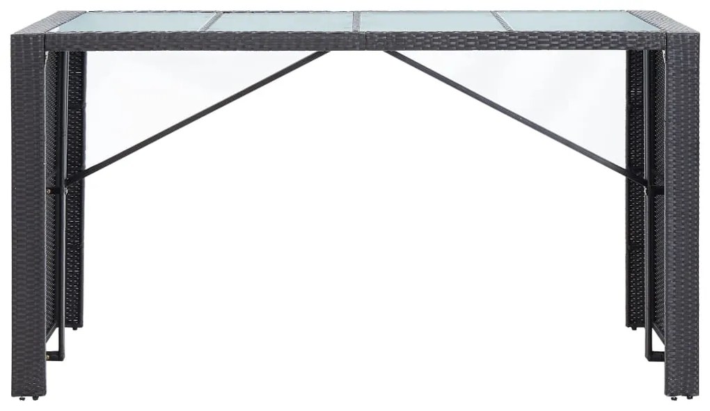 Conjunto de bar para exterior 9 pcs vime PE preto