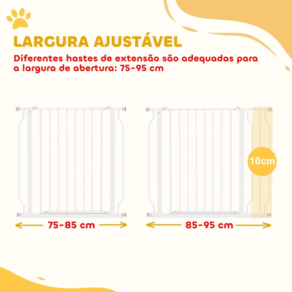PawHut Barreira de Segurança para Cães Extensível para Escadas e Porta