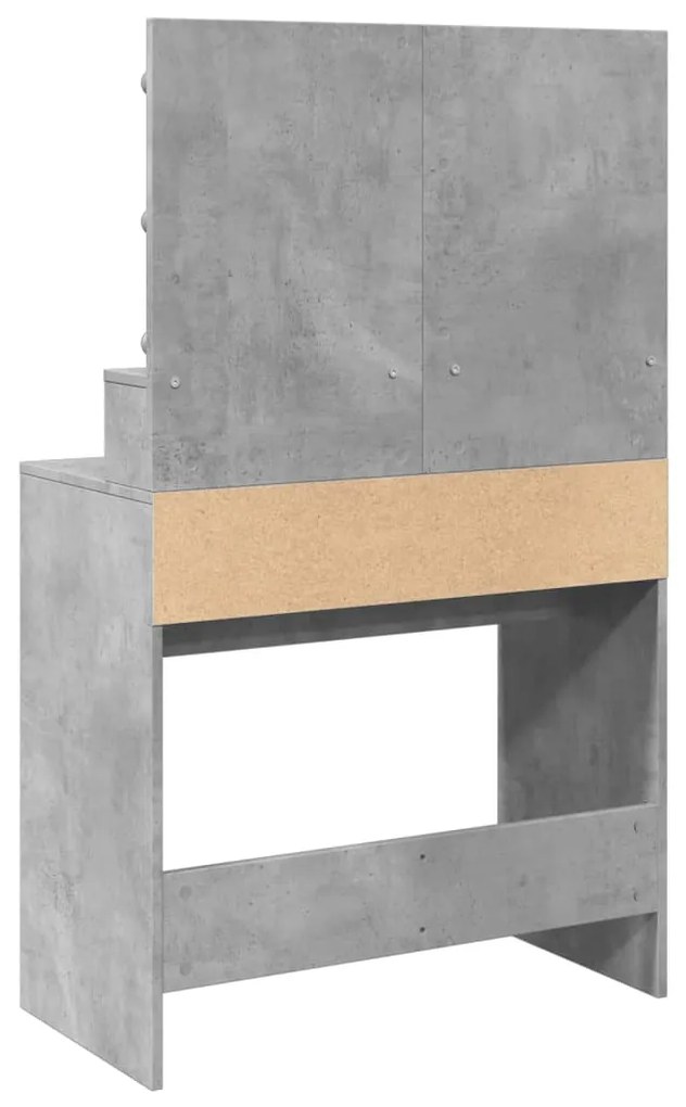 Toucador com LED 80x41x134,5 cm cinzento cimento
