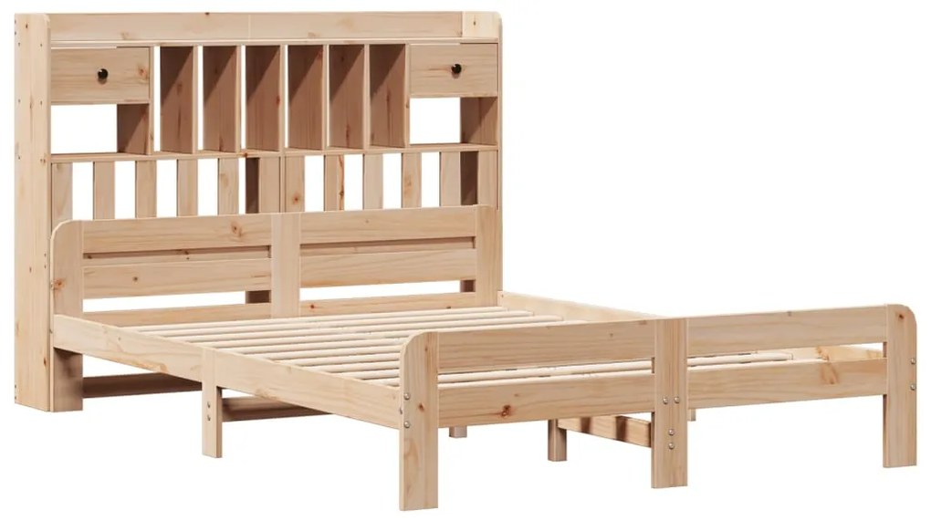 Cama com estante sem colchão 160x200 cm pinho maciço