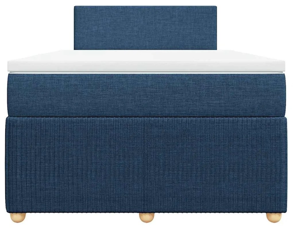 Cama boxspring com colchão 120x190 cm tecido azul