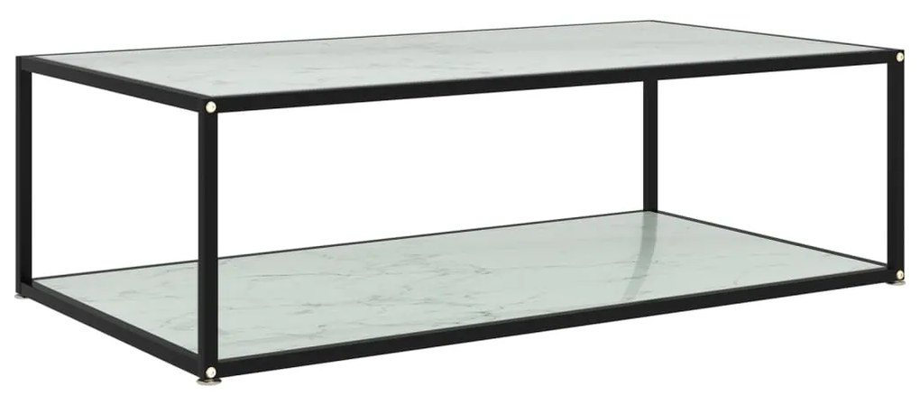 Mesa de centro 120x60x35 cm vidro temperado branco