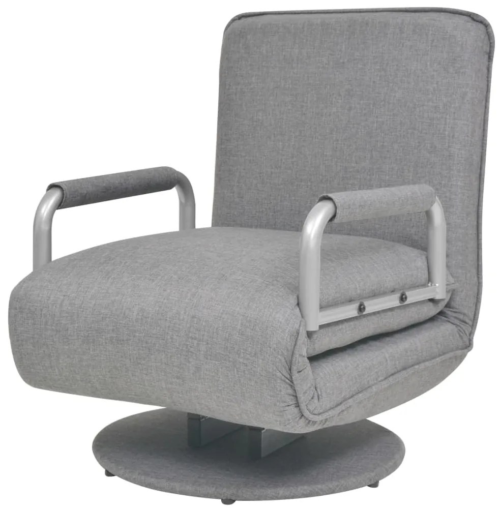 Poltrona/Cama Giratória em Tecido - Cinzento-Claro - Design Moderno