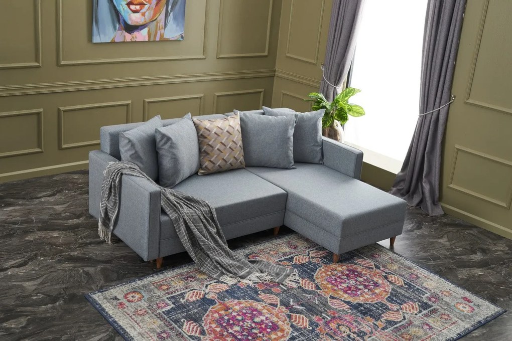 Sofá-Cama de Canto Aydam – Azul – 215x80x150 cm