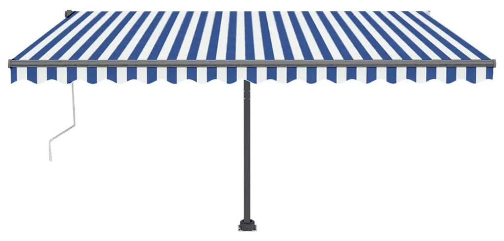 Toldo automático independente 400x350 cm azul e branco