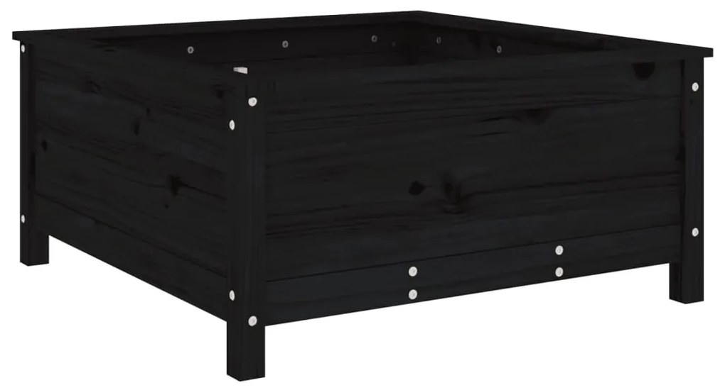 Vaso/floreira de jardim 82,5x82,5x39 cm pinho maciço preto