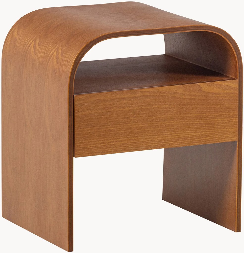 Mesa de cabeceira com efeito madeira com gaveta Momo