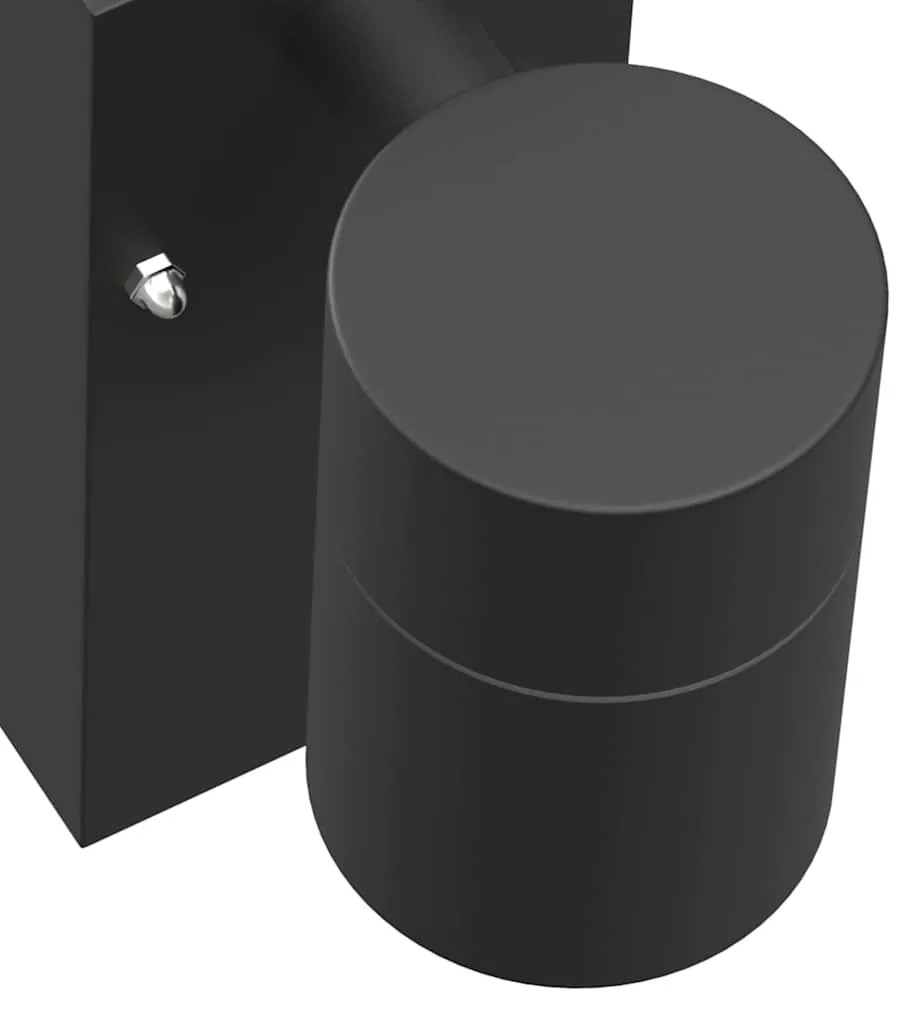 Luzes de Parede Externas 2 pcs Preto Aço Inoxidável IP44