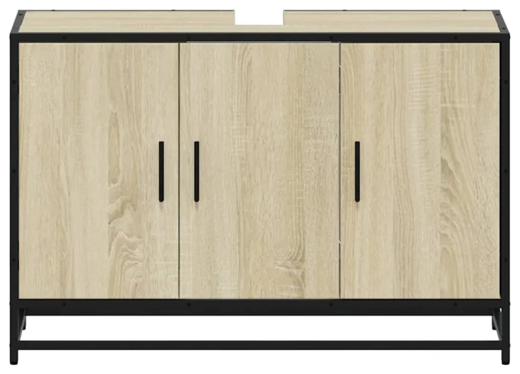 Armário lavatório WC 90x33x60 cm deriv. madeira carvalho sonoma